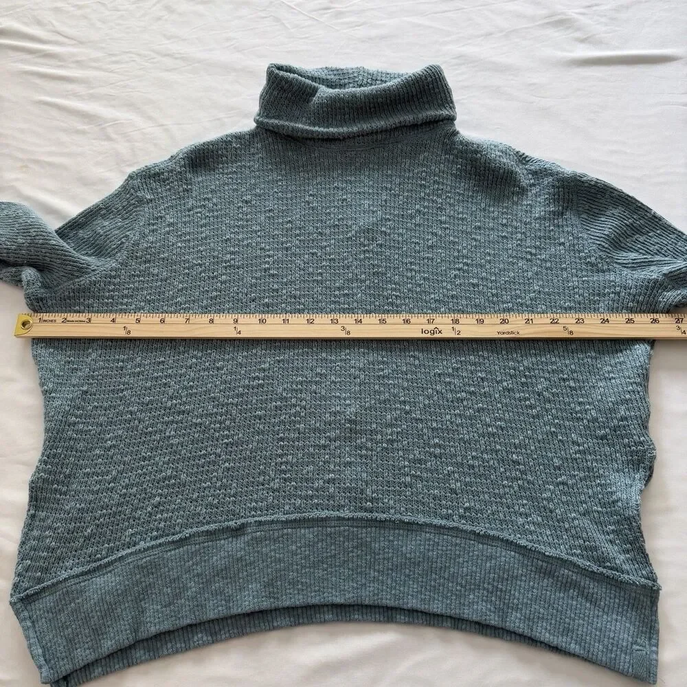 We The Free Women’s Small Turquoise Turtleneck Sweater Lightweight Boho Cottage